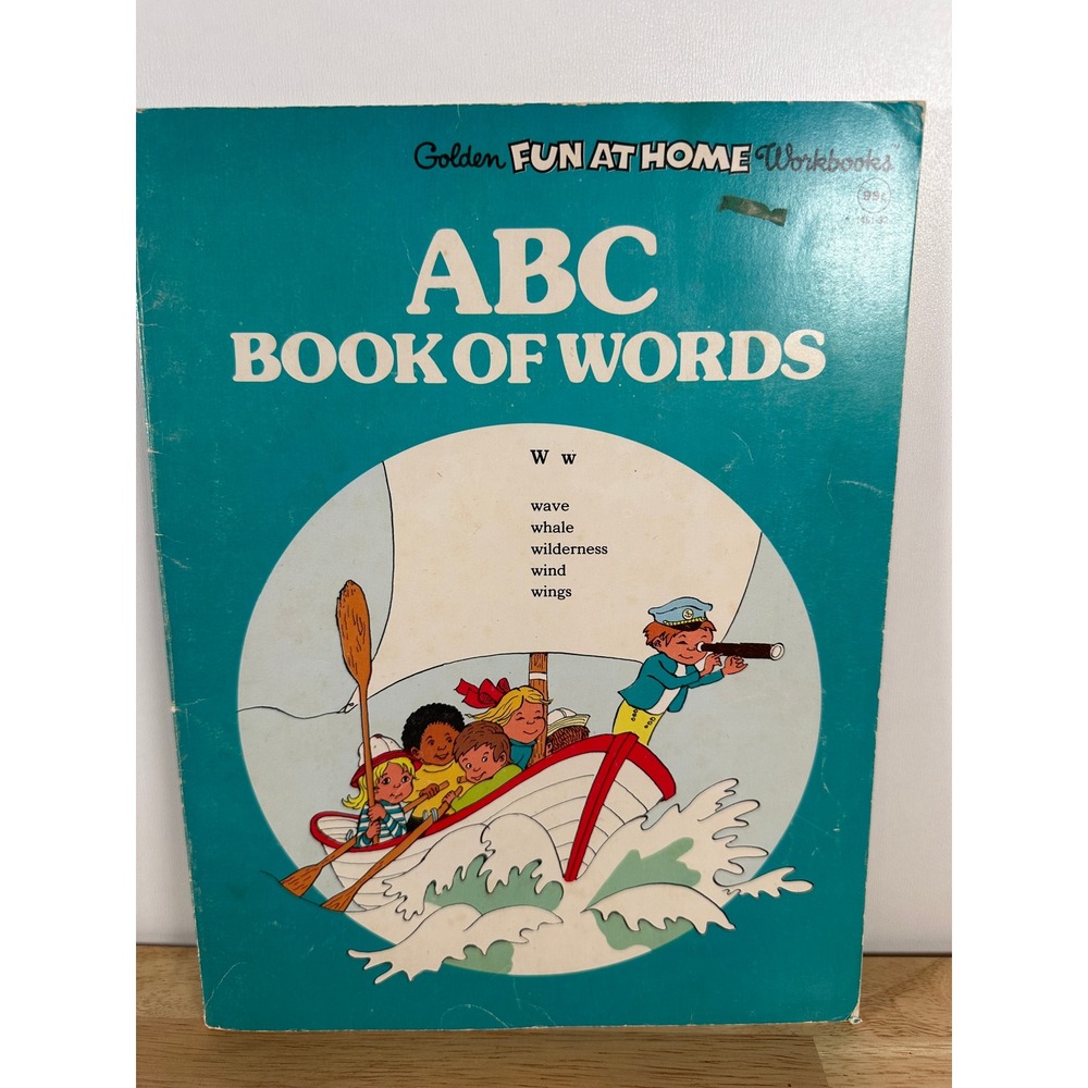 Vintage Kids Alphabet Book ABC Book of Words Golden‎ Press 1981 Workbook